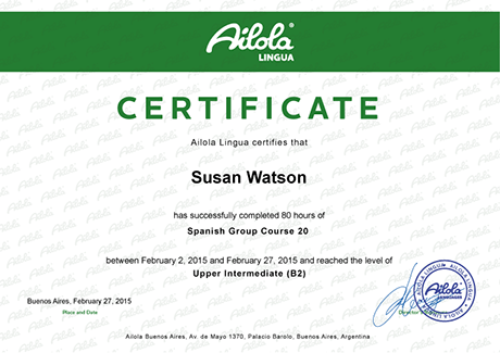 Ailola Lingua Certificate